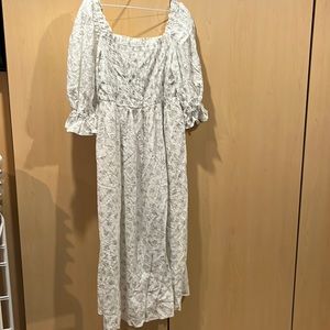 Cotton floral peasant dress